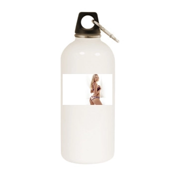 Candice Swanepoel White Water Bottle With Carabiner