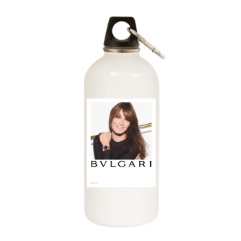 Carla Bruni White Water Bottle With Carabiner