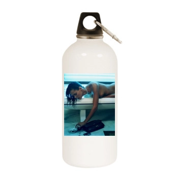 Carmen Kass White Water Bottle With Carabiner