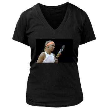 Caroline Wozniacki Women's Deep V-Neck TShirt