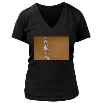 Caroline Wozniacki Women's Deep V-Neck TShirt