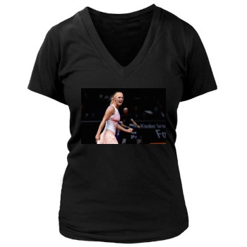 Caroline Wozniacki Women's Deep V-Neck TShirt