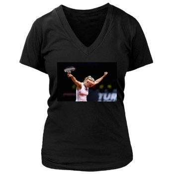 Caroline Wozniacki Women's Deep V-Neck TShirt