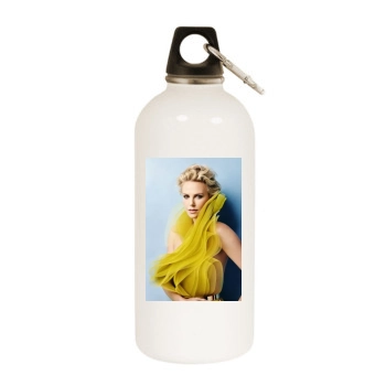 Charlize Theron White Water Bottle With Carabiner