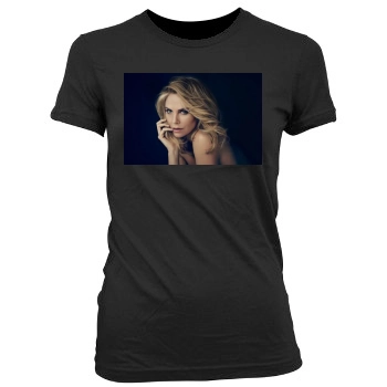 Charlize Theron Women's Junior Cut Crewneck T-Shirt