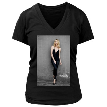 Charlize Theron Women's Deep V-Neck TShirt