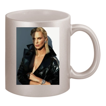 Charlize Theron 11oz Metallic Silver Mug