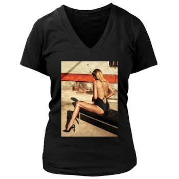 Charlize Theron Women's Deep V-Neck TShirt