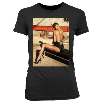 Charlize Theron Women's Junior Cut Crewneck T-Shirt