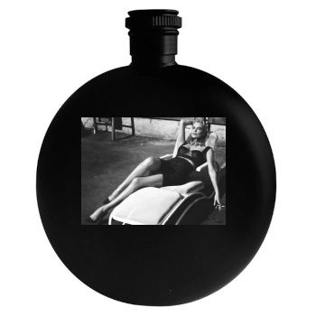 Charlize Theron Round Flask