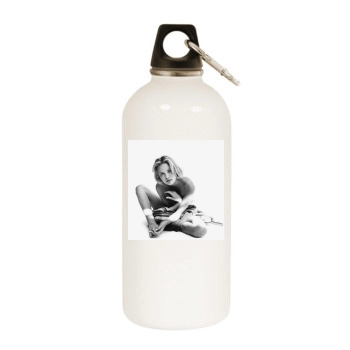 Charlize Theron White Water Bottle With Carabiner