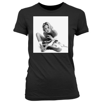 Charlize Theron Women's Junior Cut Crewneck T-Shirt