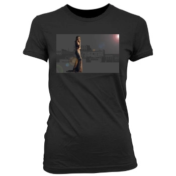 Charlize Theron Women's Junior Cut Crewneck T-Shirt