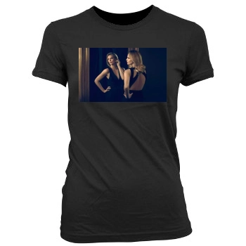 Charlize Theron Women's Junior Cut Crewneck T-Shirt