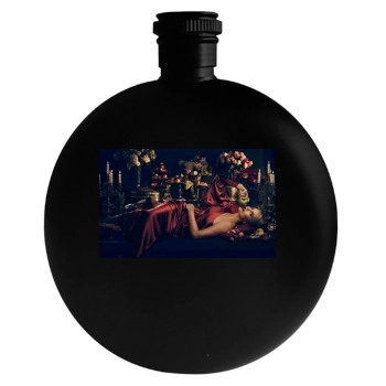 Charlize Theron Round Flask