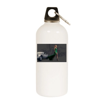 Charlize Theron White Water Bottle With Carabiner