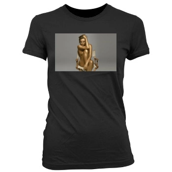 Charlize Theron Women's Junior Cut Crewneck T-Shirt