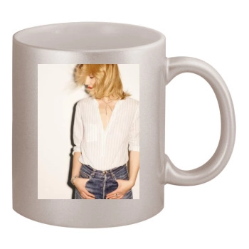 Clemence Poesy 11oz Metallic Silver Mug