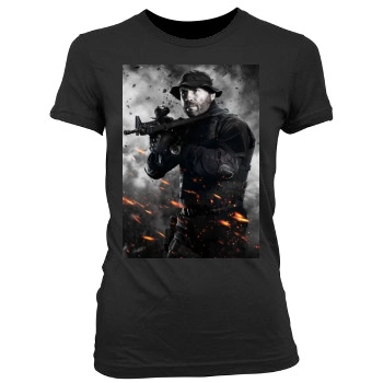 The Expendables 2 (2012) Women's Junior Cut Crewneck T-Shirt