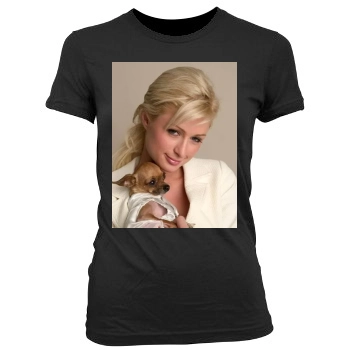 Paris Hilton Women's Junior Cut Crewneck T-Shirt