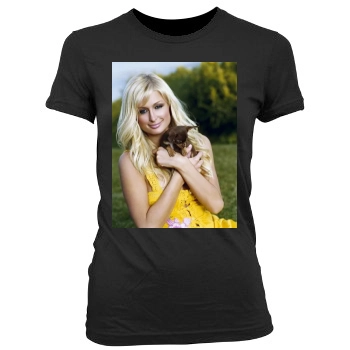 Paris Hilton Women's Junior Cut Crewneck T-Shirt