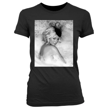 Paris Hilton Women's Junior Cut Crewneck T-Shirt