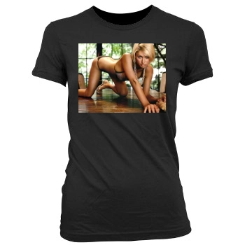 Paris Hilton Women's Junior Cut Crewneck T-Shirt