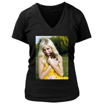 Paris Hilton Women's Deep V-Neck TShirt