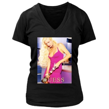 Paris Hilton Women's Deep V-Neck TShirt