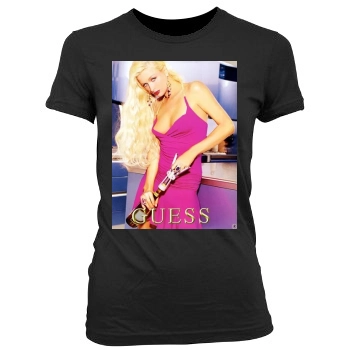 Paris Hilton Women's Junior Cut Crewneck T-Shirt