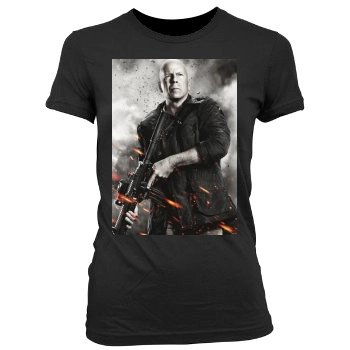 The Expendables 2 (2012) Women's Junior Cut Crewneck T-Shirt