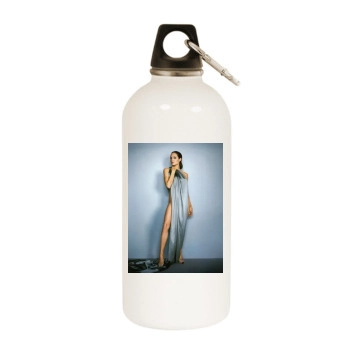 Angelina Jolie White Water Bottle With Carabiner