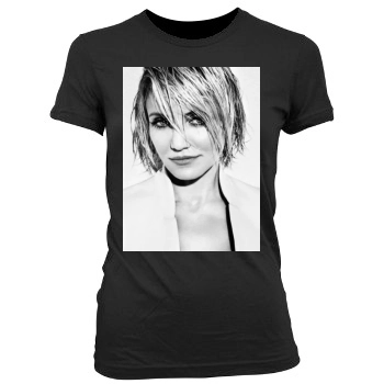 Cameron Diaz Women's Junior Cut Crewneck T-Shirt