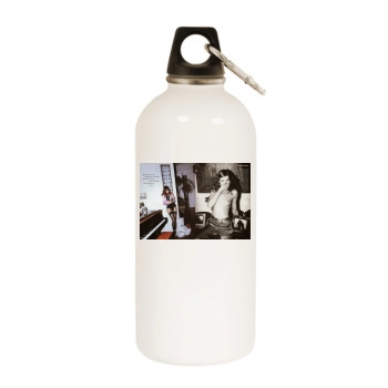 Carla Bruni White Water Bottle With Carabiner