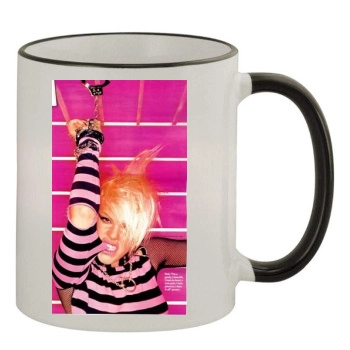 Pink 11oz Colored Rim & Handle Mug