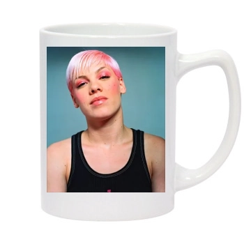 Pink 14oz White Statesman Mug