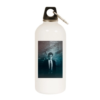 Casey Affleck White Water Bottle With Carabiner