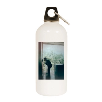 Casey Affleck White Water Bottle With Carabiner