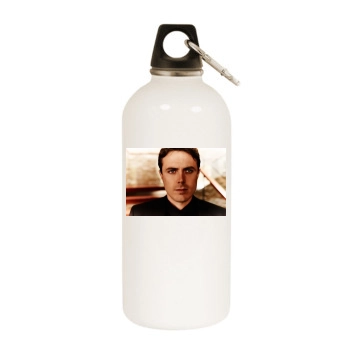 Casey Affleck White Water Bottle With Carabiner