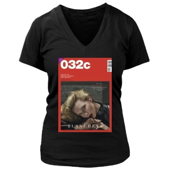 Cate Blanchett Women's Deep V-Neck TShirt