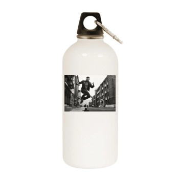 Channing Tatum White Water Bottle With Carabiner