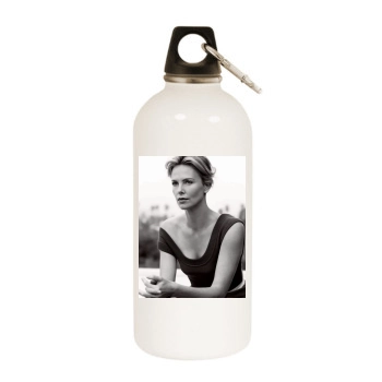 Charlize Theron White Water Bottle With Carabiner