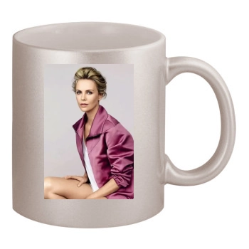 Charlize Theron 11oz Metallic Silver Mug