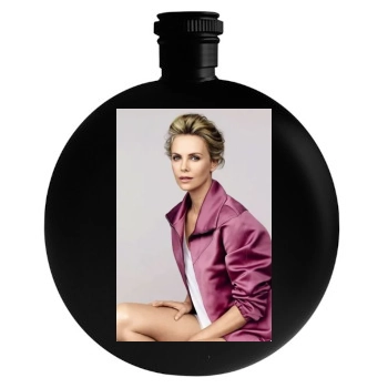 Charlize Theron Round Flask