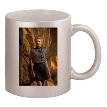 Charlize Theron 11oz Metallic Silver Mug