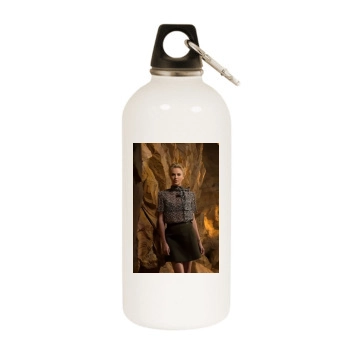 Charlize Theron White Water Bottle With Carabiner