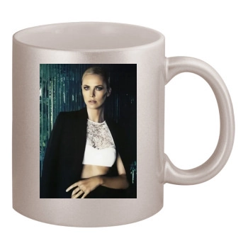 Charlize Theron 11oz Metallic Silver Mug