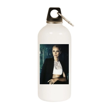 Charlize Theron White Water Bottle With Carabiner