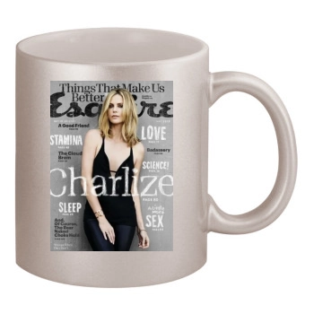 Charlize Theron 11oz Metallic Silver Mug