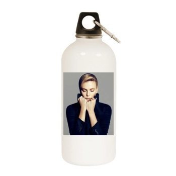 Charlize Theron White Water Bottle With Carabiner